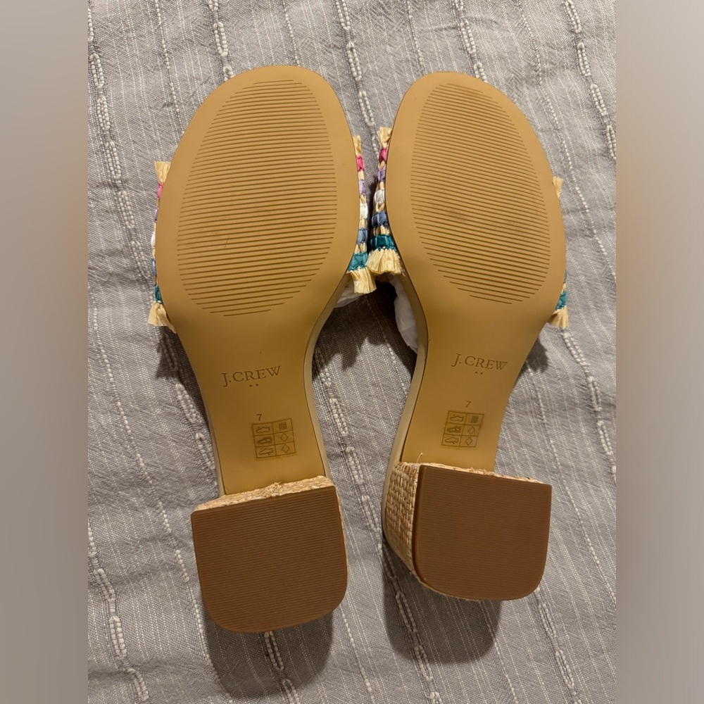 J.Crew Factory Rainbow Rafia Hells - Picture 3 of 3